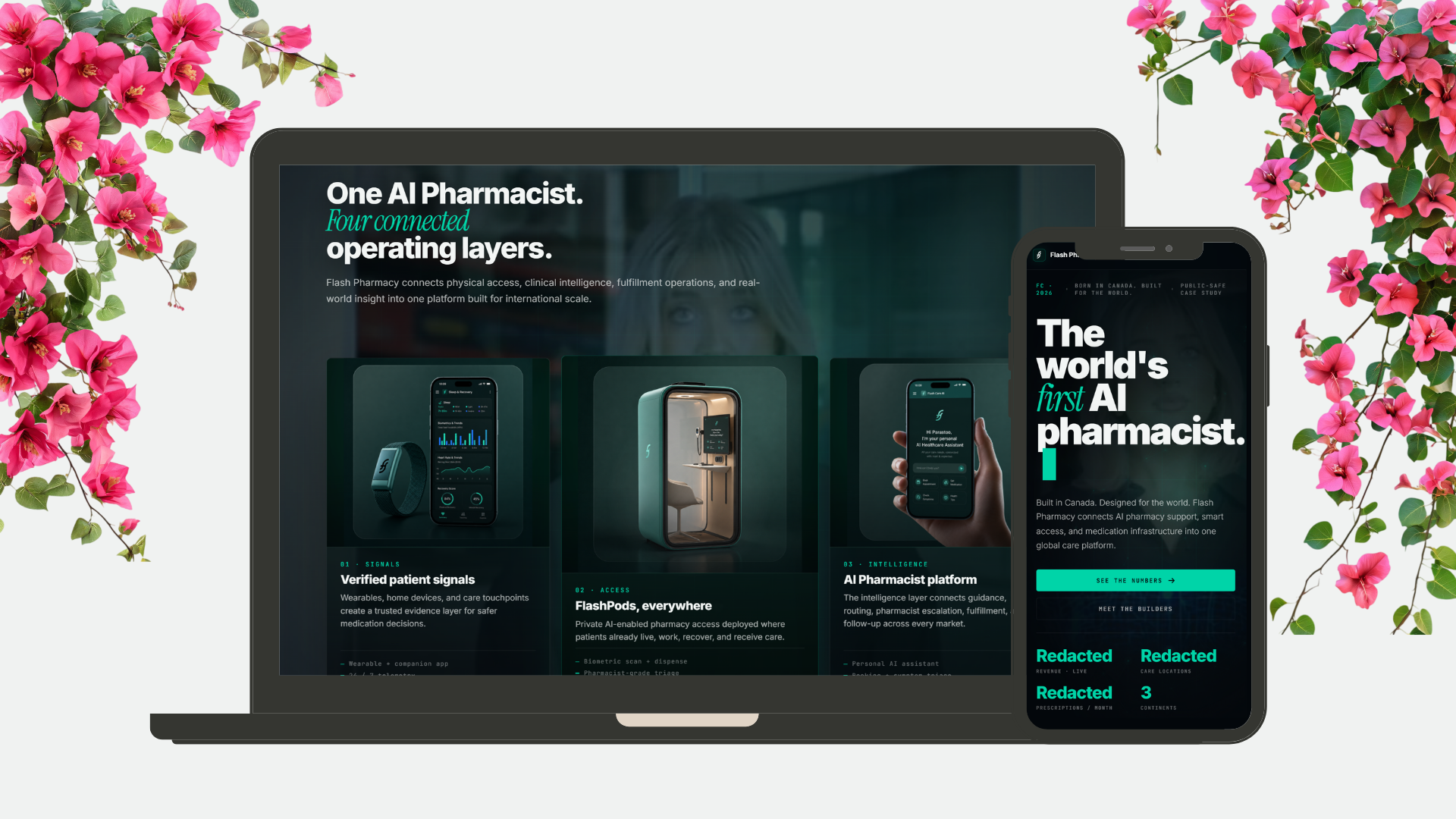 Connected Health product interface mockup