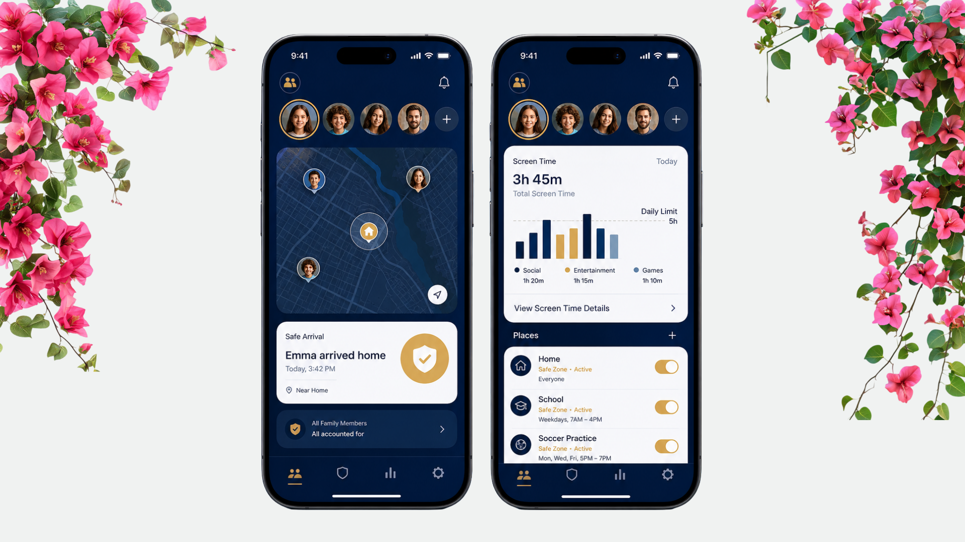 Safes Family product interface mockup